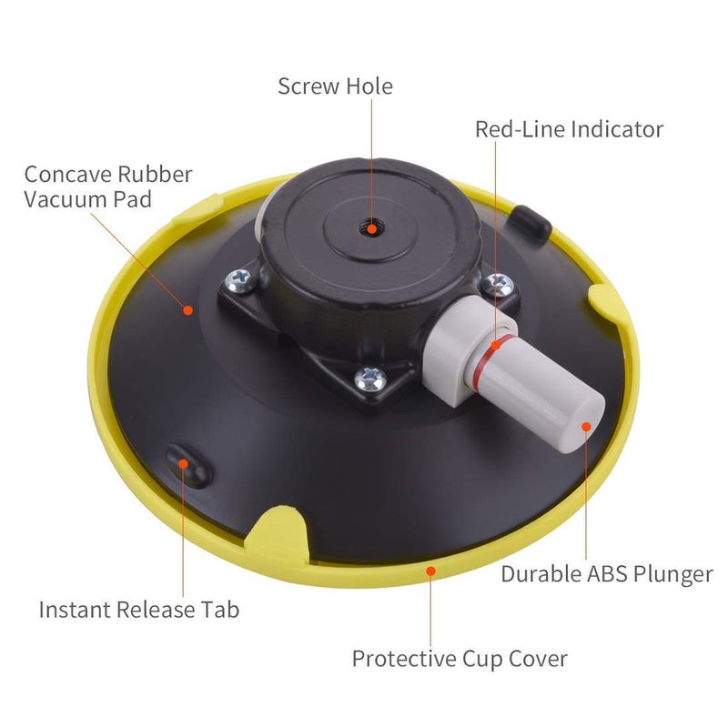 IMT 6" Vacuum Suction Cup Mounting Base with 1/4"-20 Female Thread, Air Pump Car Camera Suction Holder, Glass Sucker/Car Sucker for Camera - Image 2